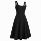 Midi Black Sleeveless Women's Dress