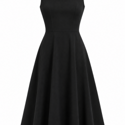 Midi Black Sleeveless Women's Dress