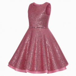 Pink Sequin Formal Party Dress