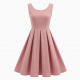 Scoop Neck Sleeveless Pleated Fit Flare Dress