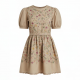 Beige Multicoloured Small Embroidered Dress