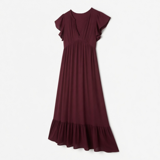 Burgundy Summer Women's Maxi Dress