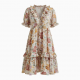 Ruffled Floral Boho Beach Women's Dress