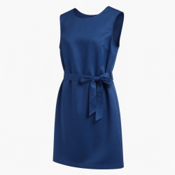 Royal Blue Sleeveless Shift Belted Women's Dress
