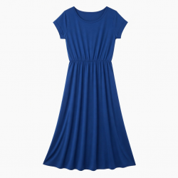 Royal Blue Jersey Summer Women's Maxi Dress