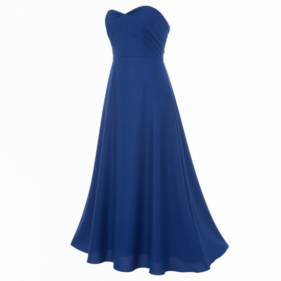 Royal Blue Strapless Summer Women's Maxi Dress