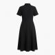 Midi Regular Black Collared Dress