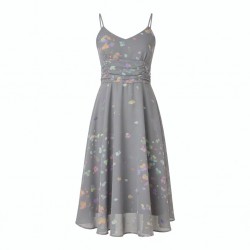 Grey Multicolor Evening Summer Dress