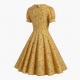 Yellow Floral Retro Dress