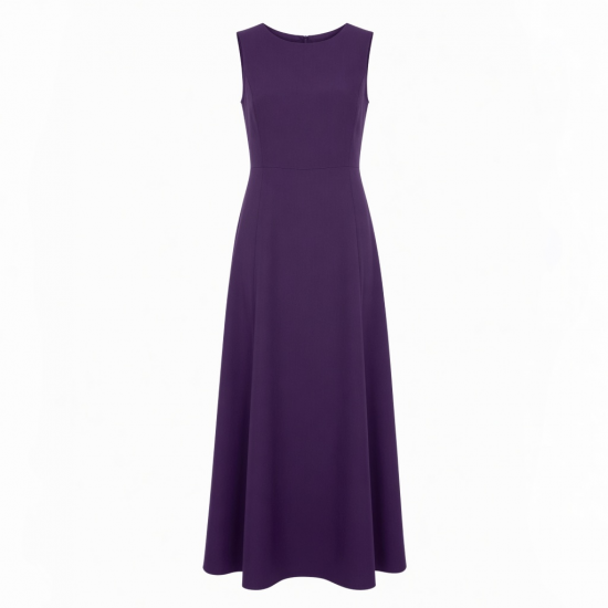 Purple Sleeveless Lined Maxi Dress