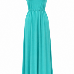 Turquoise Jersey Summer Women's Maxi Dress