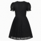 Black Pleated Lace Dress