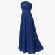 Royal Blue Strapless Gathered Women's Maxi Dress