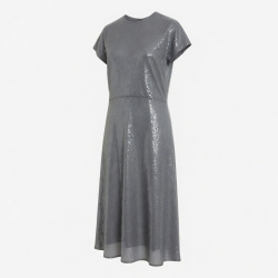 Grey Sequin Silk Dress