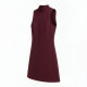 Burgundy High Neck Sleeveless Women's Mini Dress