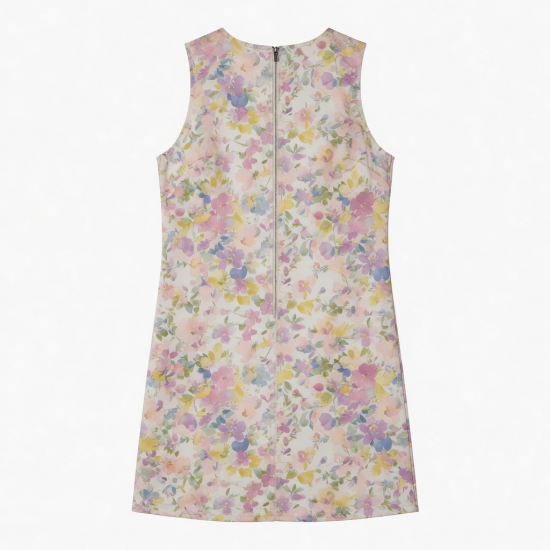 Sleeveless Shift Zip Floral Women's Dress