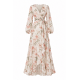 Long Sleeve Wrap Floral Boho Maxi Dress