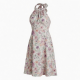Halter Sleeveless Floral Women's Midi Dress