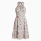 Halter Sleeveless Floral Women's Midi Dress
