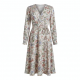 V-Neck Long Sleeve Wrap Floral Midi Dress