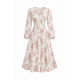 Long Sleeve Fit Flare Button Floral Midi Dress